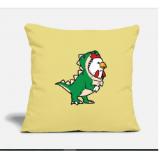 Chicken In Dino Costume Washed Yellow Pillow